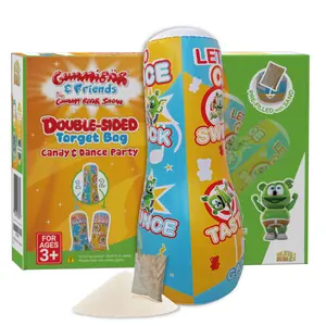 Inflatable Dudes Gummibar and Friends- Gummy Bear Kids Freestanding Pedestal Punch Bag for Boxing Training – Sand Weighted Base with Bounce-Back Action for Indoor & Outdoor Use