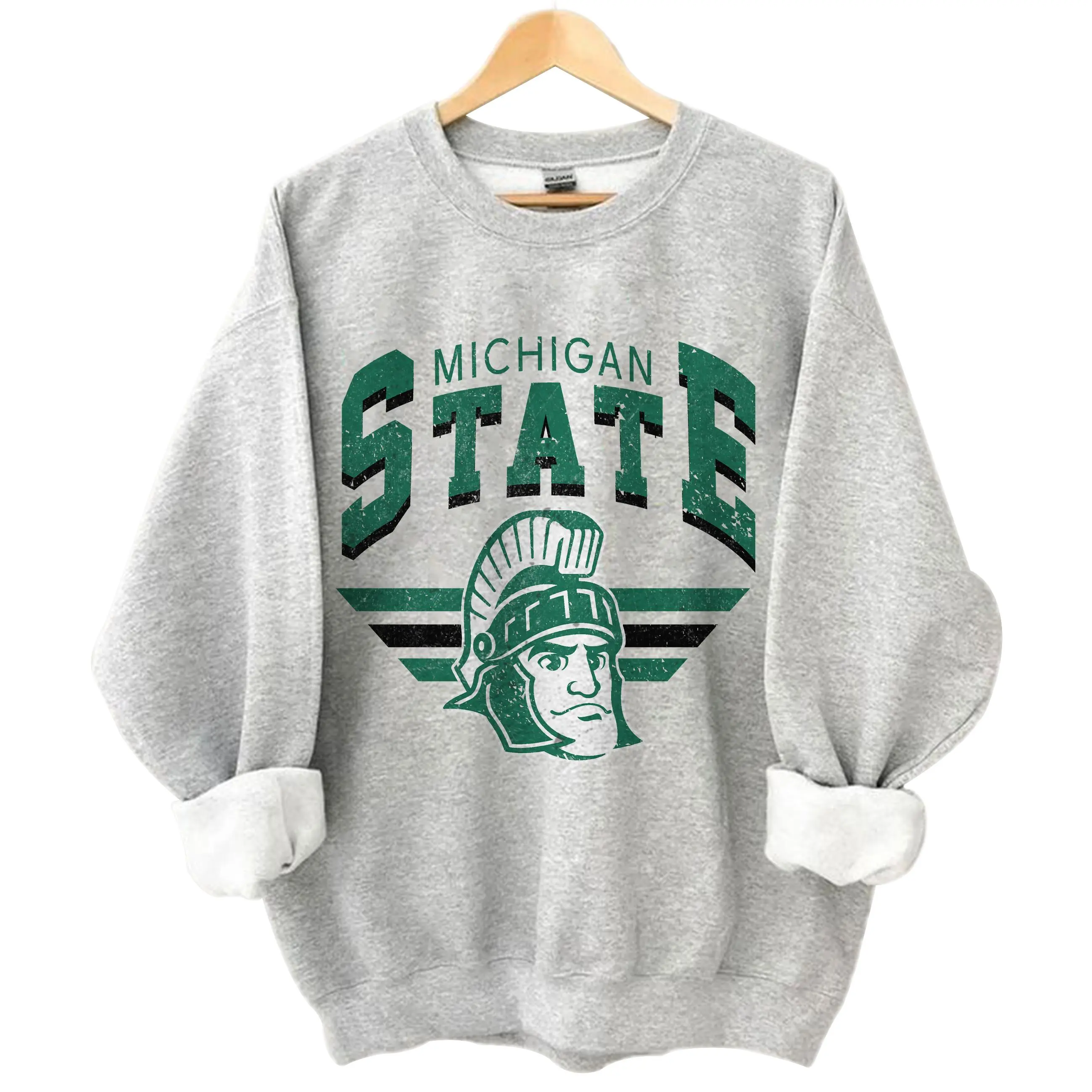 Michigan State Vintage Sweatshirt, Michigan State University Vintage Sweatshirt, Unisex Vintage Sweatshirt, Cotton, Gift For Fans