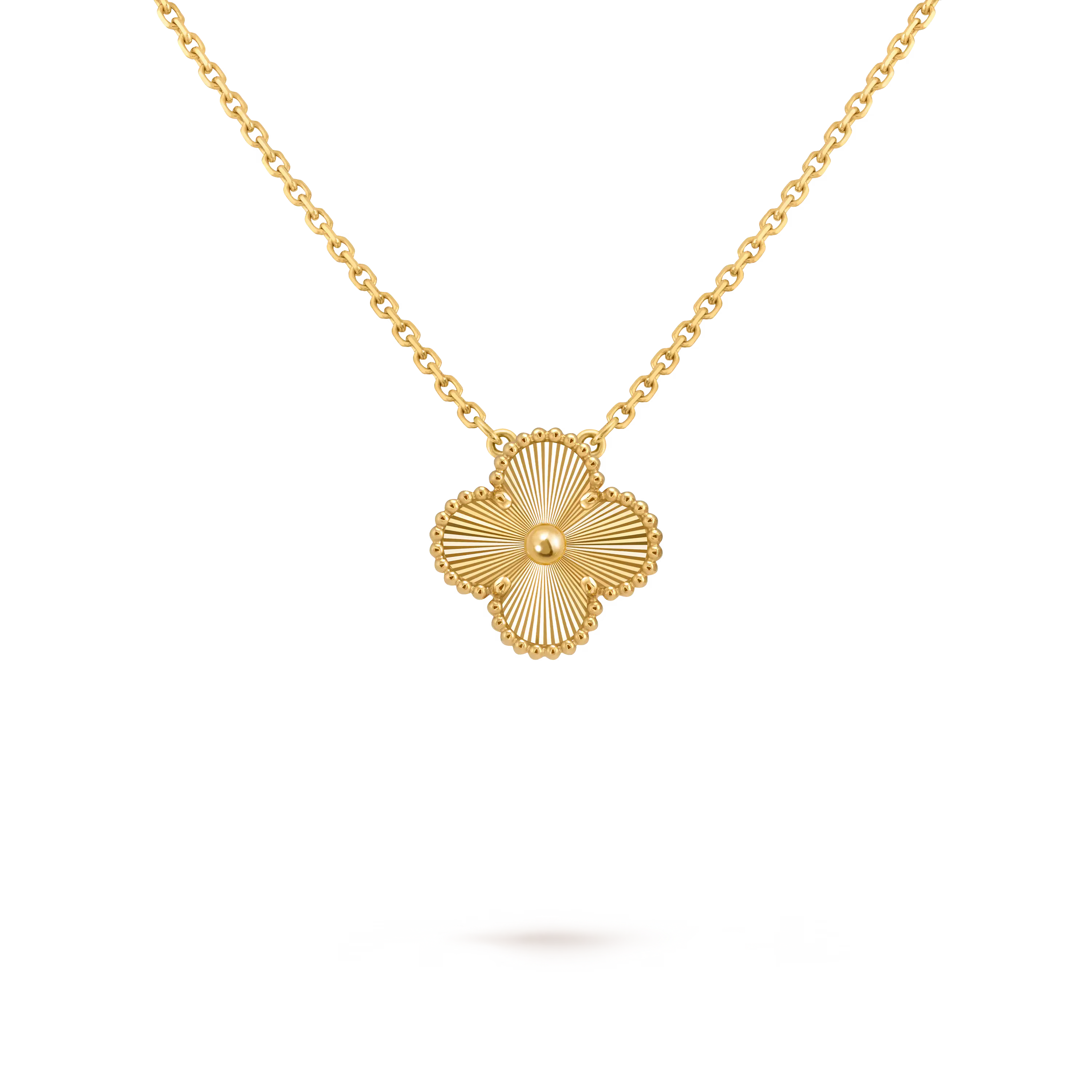 14k Gold Single Motif Clover Necklace