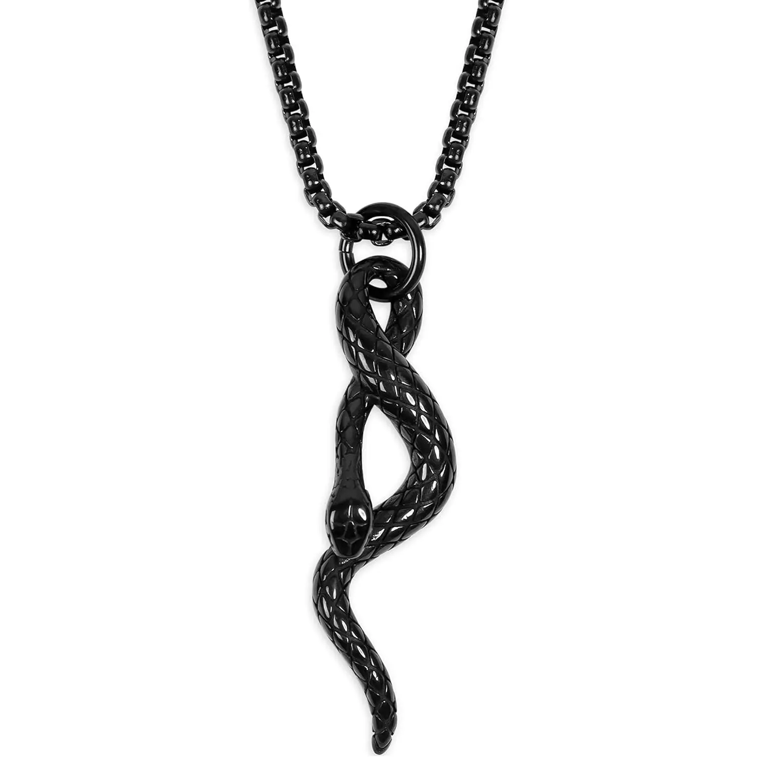 Snake Necklace, Norse Loki Snake Serpent Symbol Pendant,  Jewelry Gift for Men and Women