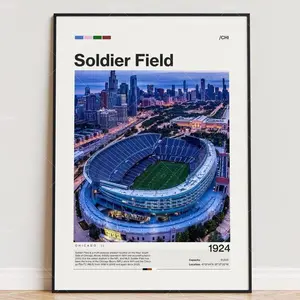 Soldier Field Poster, Stadium Poster, Sports Poster, Football Fan Gift Print