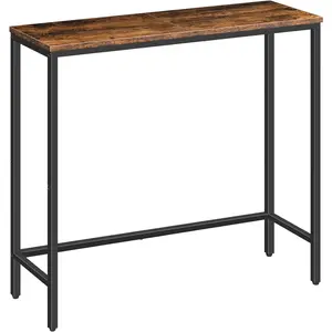 Narrow Console Table, 29.5" Small Entryway Table, Thin Sofa Side Display Table, for Hallway, Bedroom, Living Room, Foyer, Rustic Brown and Black BF75XG01