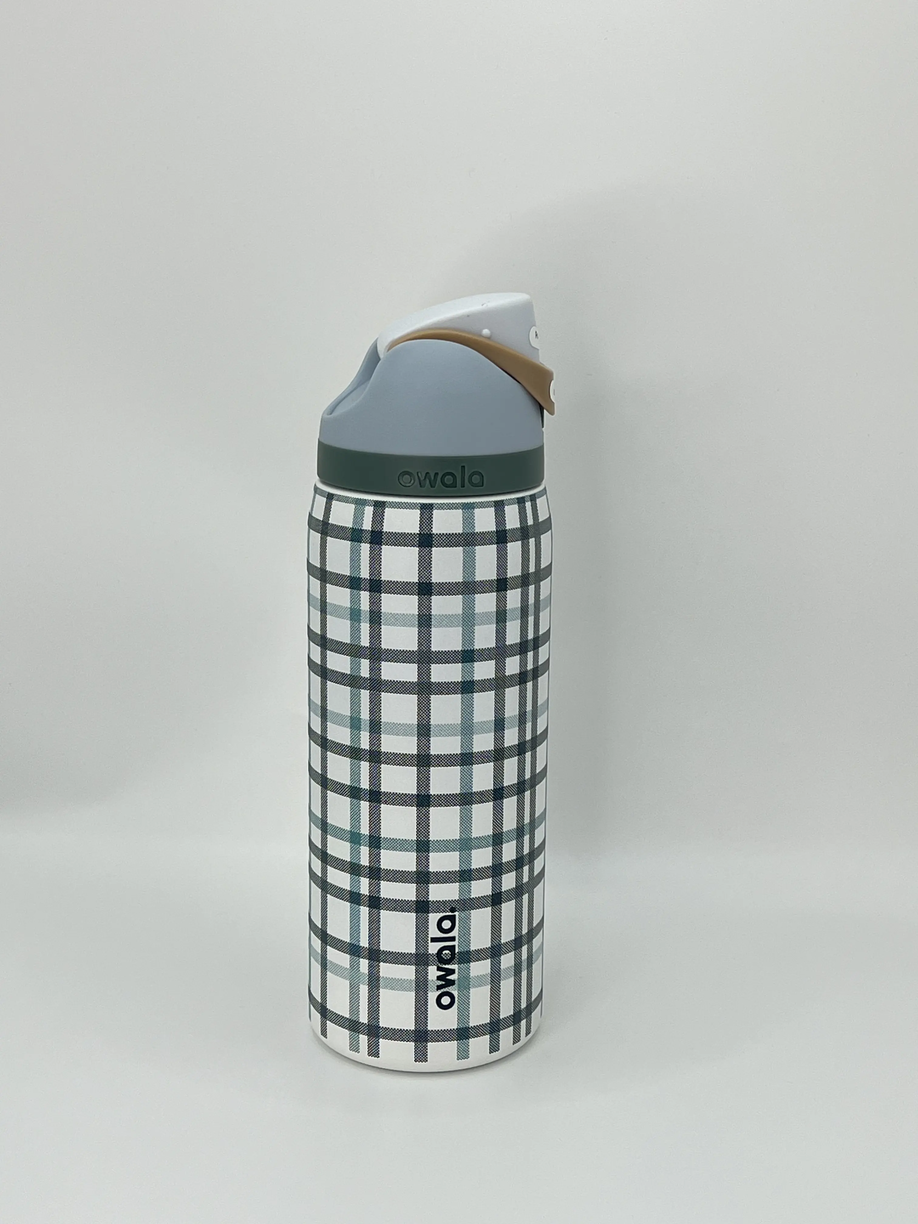 Owala Freesip 32oz Color-block Plaid Print Insulated Stainless Steel Water Bottle, BPA-Free Straw Tumbler with Built-in Carry Loop, Hands-Free Portable Flask for Travel, Office, Father's Day Gift (Dr Pepper), Water Bottles, Anti-Scalding, Bpa-Free Stainle