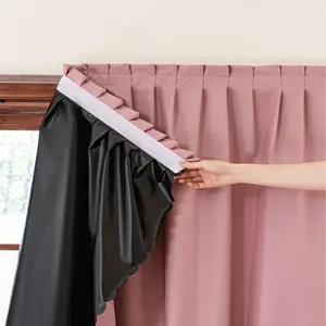 Blackout Curtains for Bedroom & Kitchen, Self-Adhesive 100% Light Blocking Drapes, Easy Installation, Durable Design for Home Decor