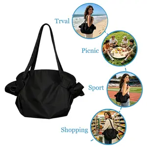 New shopping bag, outdoor picnic bag, tote bag, multipurpose magic bag for women, multifunctional versatile bag, convertible picnic tote, 2-in-1 large-capacity shoulder  waterproof bag，trval bag Canvas Bag Reusable Bags durable organizers