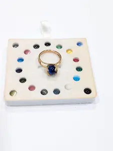 UNCAS Interchangeable 20 Glass Gemstone Balls Ring Size 8 1/2 Unique Mystical Meaning Gemstone Ring Gold Plated Vanderbilt Hallmarked