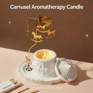 Mother's Day Gifts for Mom, Friends, Sisters, Unique Birthday Presents for Girlfriend, Wife, Daughter, Luxury Carousel Scented Candle Set, Exclusively Designed for Women Decor Light Decorative Ornaments Perfume Aroma Aroma