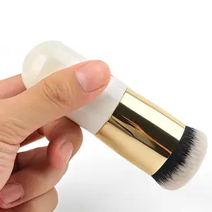 New Chubby Pier Foundation Brush, Flat Cream Makeup Brush, Ideal for Face Powder, Blush, Concealer, Professional Cosmetic Brush
