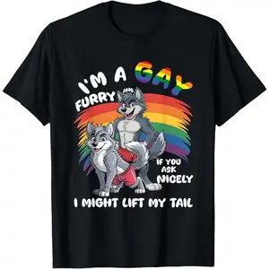 I'm A Gay Furry Pride Month Gay LGBTQ Rainbow Fox Furry T-Shirt