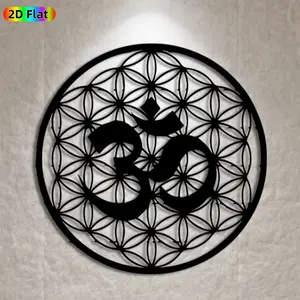 1pc Om Symbol Metal Wall Art, Sacred Om Statue Mural, Ideal Gift for New Year, Easter, Spiritual Decor Enthusiasts, Rust-Resistant Metal Wall Decor Wall Sculptures, Perfect for Meditation Room Walls & Garden Fences, Serene Indoor Outdoor Decor
