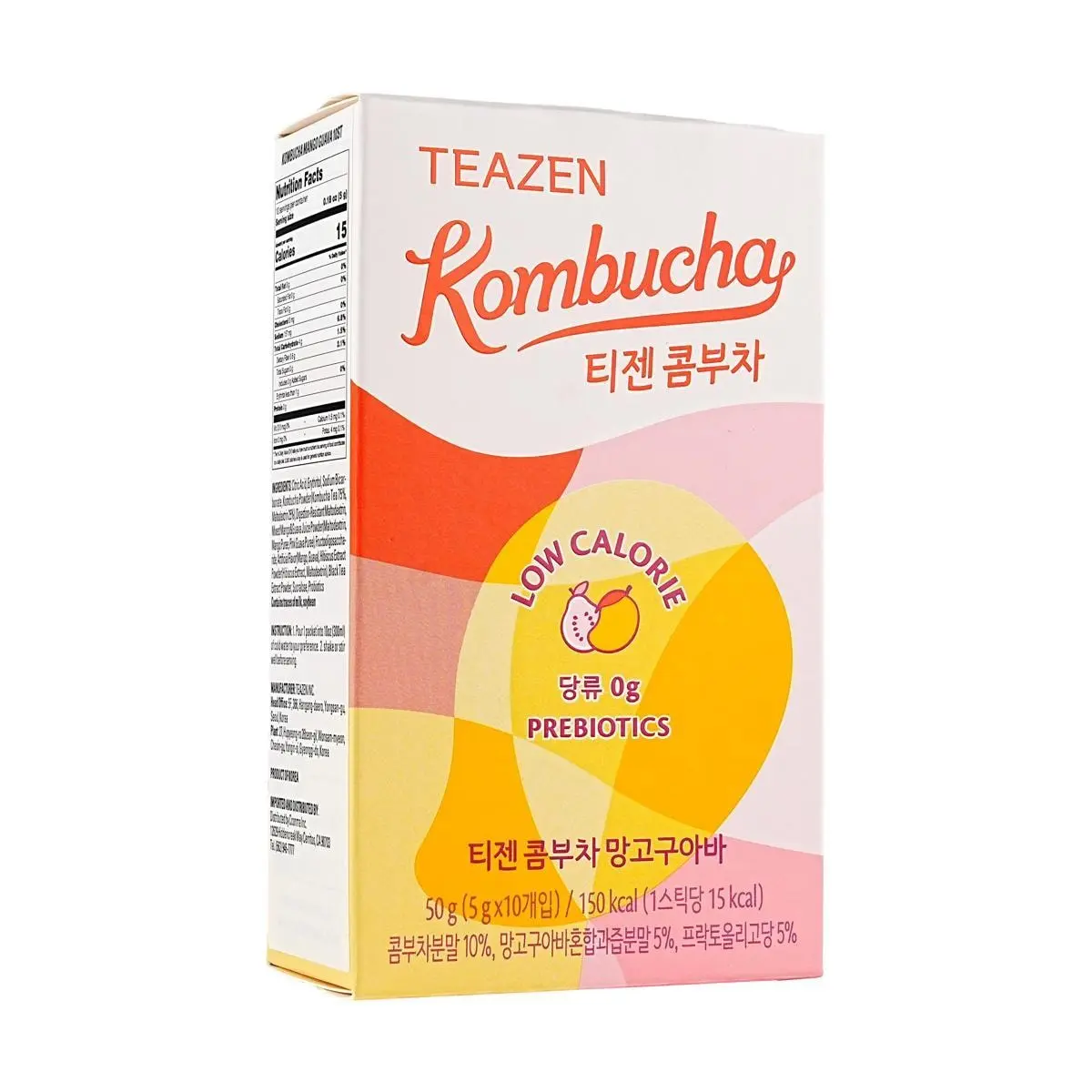 Teazen Kombucha Drink Mango Guava Flavor - Probiotics for Gut Health & Digestion - TWICE Dahyun's Choice - 10 Sachets