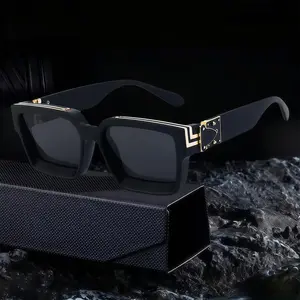 Millionaire Style Sunglasses for Women Men Gold Accents Trendy Fashion Shades Versatile Internet Celebrity Style Eyewear for Daily Wear Stylish Gifting