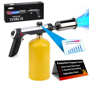 Powerful Propane Torch(Propane Tank NotIncluded),Outdoor Cooking Spray Adjustable Flame, One-button Start Maximum Heat,Suitable OutdoorWeeding,BBQ Campfires, Excellent Gift Christmas andNew Year with Mens