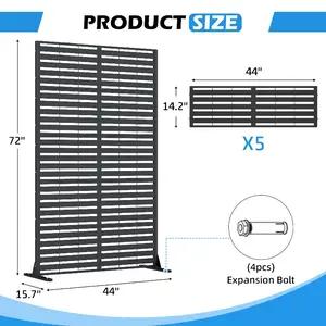 Outdoor Privacy Screens, Freestanding Metal Privacy Fence Panels for Garden, Patio, Balcony, Courtyard & Poolside, Indoor/Outdoor Use