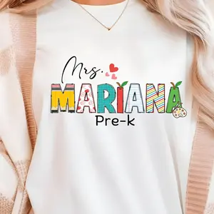 Personalized Pre-K Teacher Shirt - Customizable Name & Team Design - Perfect Teacher Appreciation Gift Cotton Tee for Pre-K Educators