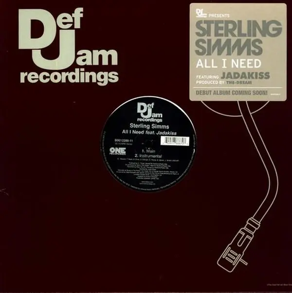 Sterling Simms - All I Need  [12-INCH SINGLE VINYL RECORD]