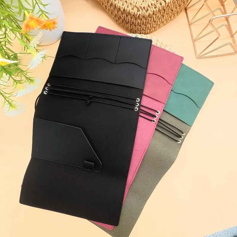 Refillable Notebook Organizer Compact Crazy Horse Leather Binder Vintage Journal Cover Vintage A5 Loose Leaf Notebook for Hobby