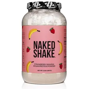 NAKED Shake - Vegan Protein Powder, Strawberry Banana - Flavored Plant Based Protein with Mct Oil, Gluten-Free, Soy-Free, No Gmos Or Artificial Sweeteners - 30 Servings