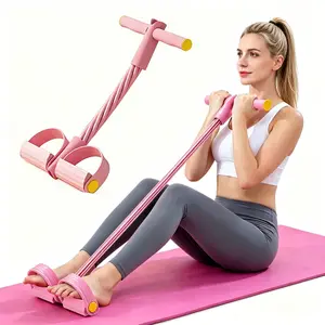 6-StrandHeavyDutyAbdominal CrunchFitness Equipment-Leg&CoreWorkout,Sit-UpAssist,Home GymExercise,Non-SlipFootPedal&ResistanceBands (Portable)