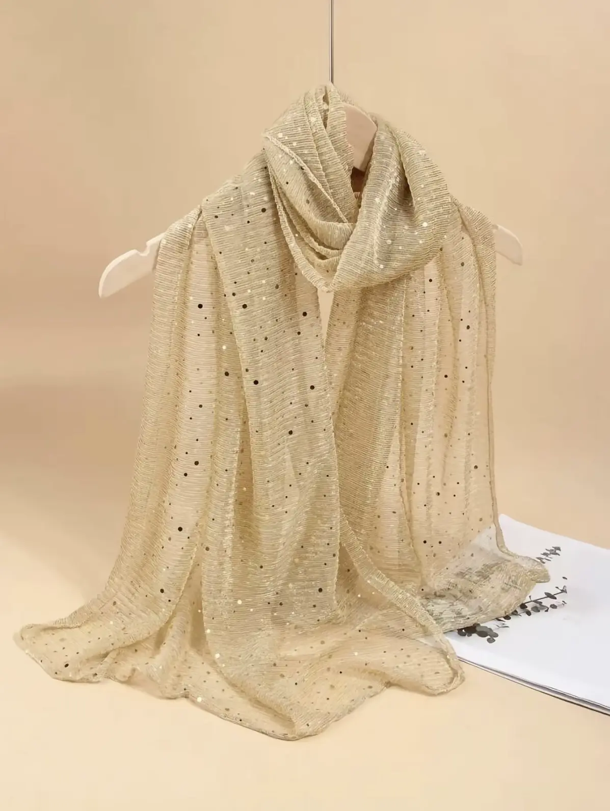 Women's Sparkle Shawl Scarf, Lightweight Soft Sheer Fabric with Shimmer Dots, Long Wrap for Evening Parties, Beach & Casual Outfits, Accessories For Women, Hand Wash