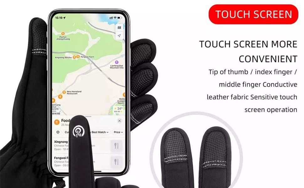 Touch Screen Work Gloves for Men Women, Durable Utility Working Gloves, Flexible Gardening Gloves for Yard Daily Work; Winter Waterproof Windproof Warm Touchscreen Gloves for Ski Driving Cycling Hiking Outdoor Sports, Machine Washable 1 Pair mittens