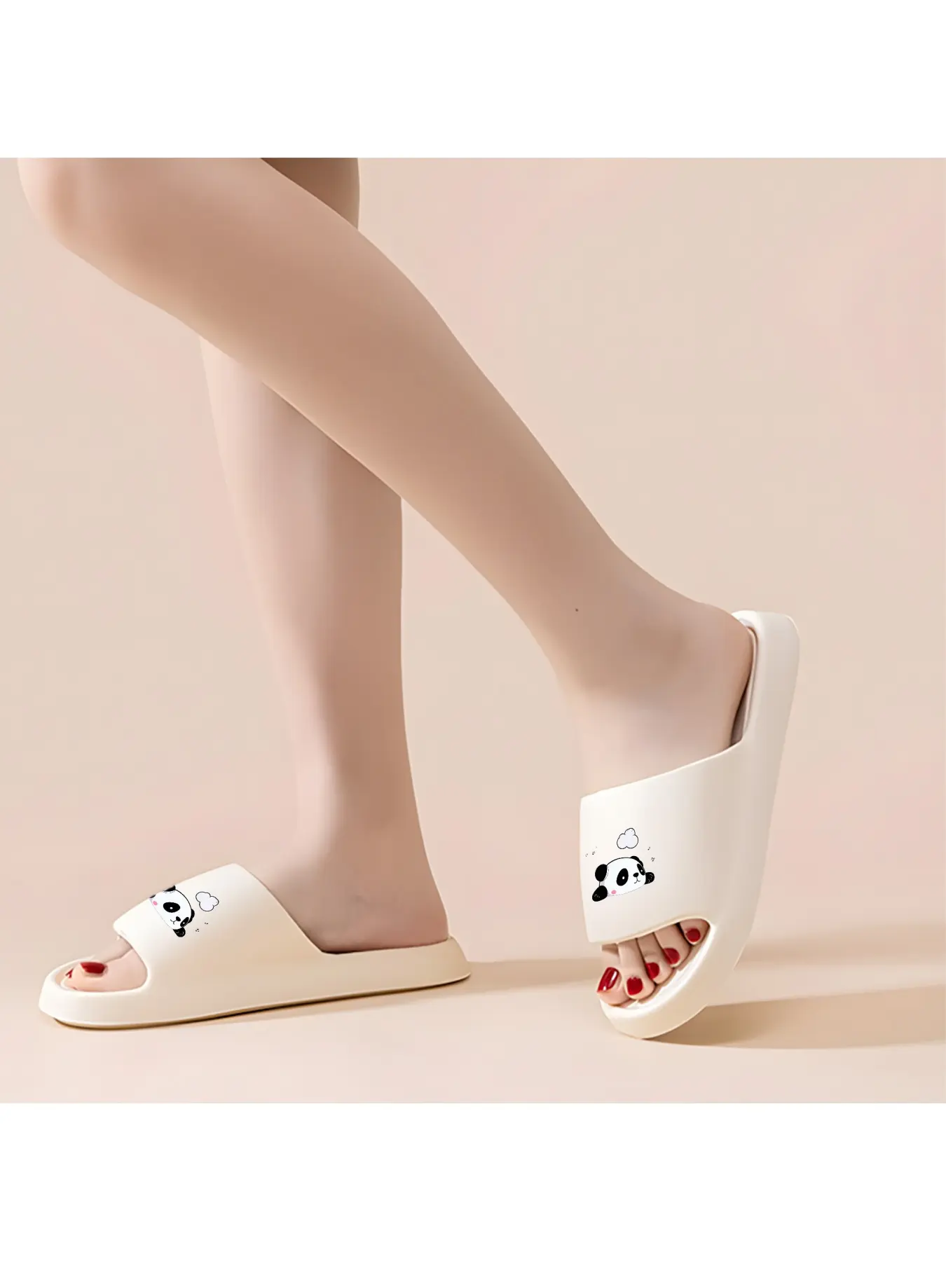 Cute Panda Slippers for Women Men Soft Plush Home Slippers Anti-Slip Indoor Bedroom Slippers Warm Winter House Shoes Comfortable Cartoon Animal Slippers for Adults Kids