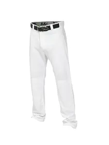 Easton Mako II Full Length Baseball Pant Semi-Relaxed Fit Adult Solid & Piped, White, Medium