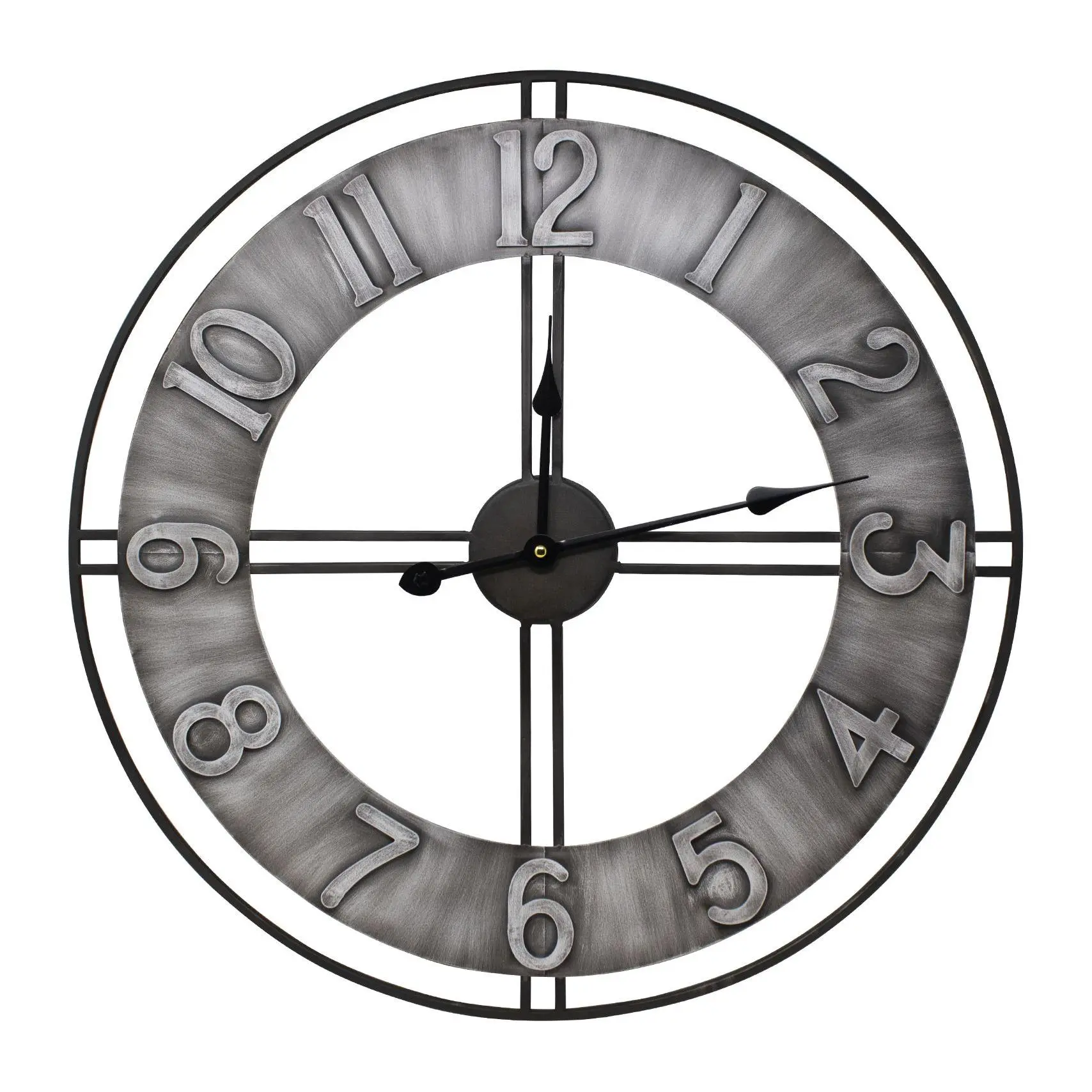 Sorbus Wall Clock 24" - Grey Metal Sorbus Wall Clock 24" - Grey Metal