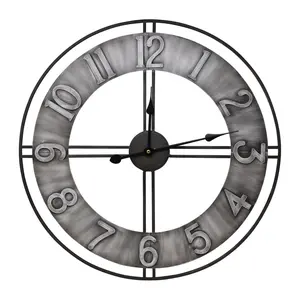 Sorbus Wall Clock 24" - Grey Metal