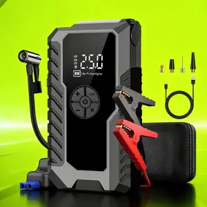 Portable Emergency Jump Starter with Tire Inflation Function, LED Emergency Lighting, USB Power Input/Output, Road/ Vehicle Rescue Tool, Local Warehouse Shipping