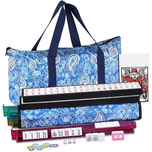 Zeny New! - American Mahjong Set 166 Premium White Tiles 4 All-in-One Rack/Pushers