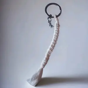 Handmade Macrame Keychain with Dog Charm