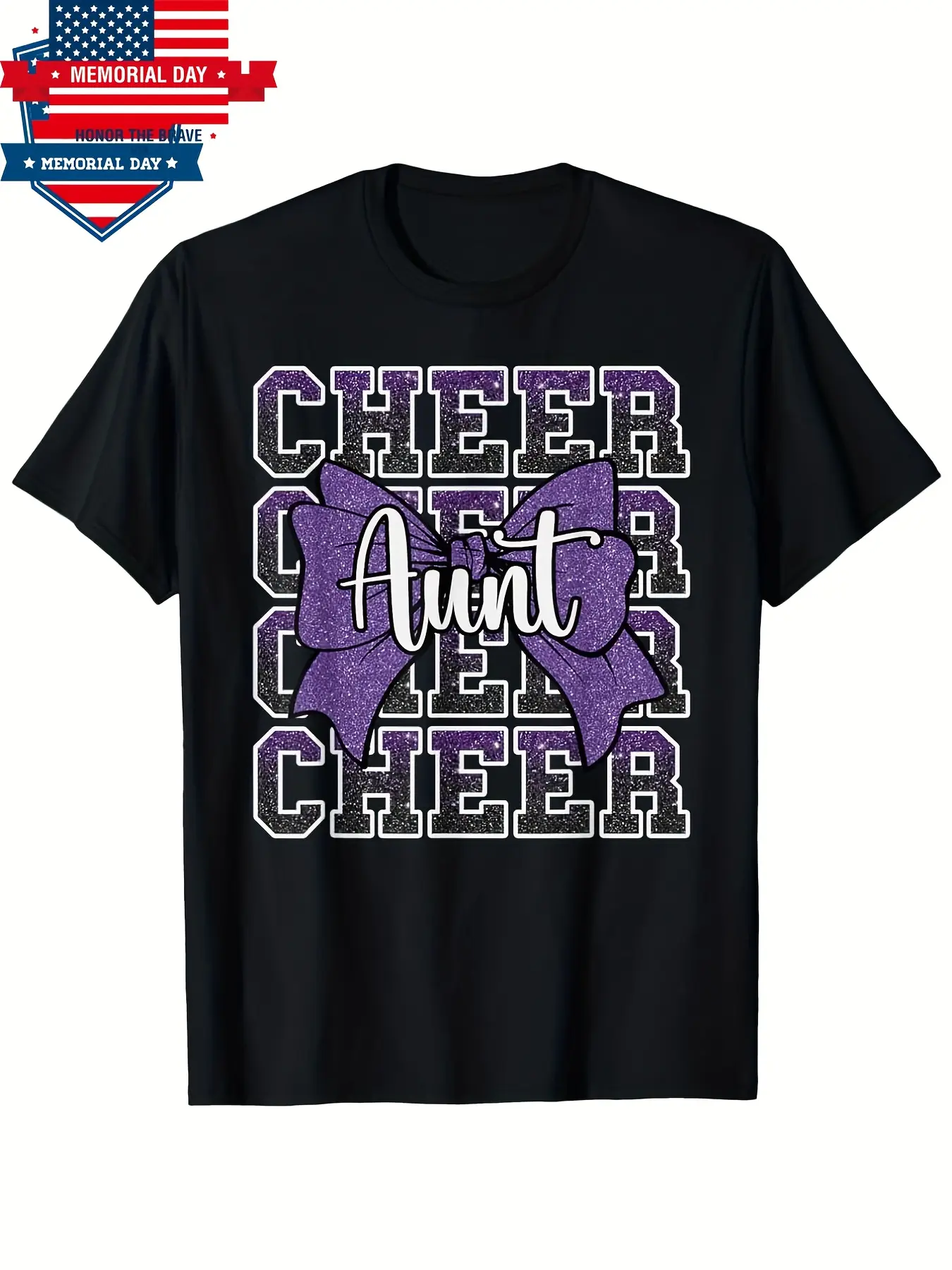 Men'S Vintage Cheerleading Graphic Tee - Cheer Aun unisex soft cotton short sleeve t shirt, vintage graphic casual tee for men women teens, perfect birthday holiday gift for camping travel gym daily street  wear