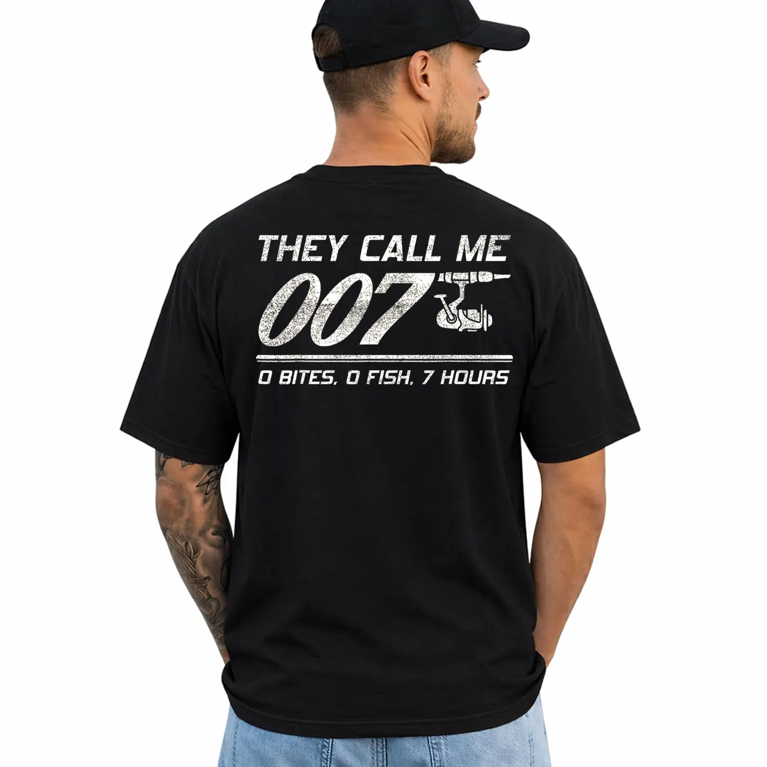 They Call Me 007 Funny Fishing T-Shirt for Men, Soft Cotton Fabric Graphic Tee, Casual Shortsleeve Round Neck Top for Dad Gift, Tshirt, Daily Wear, Digital Print, Casual Tee, Funny Graphics, Short Sleeve, Unisex Sizes, Menswear