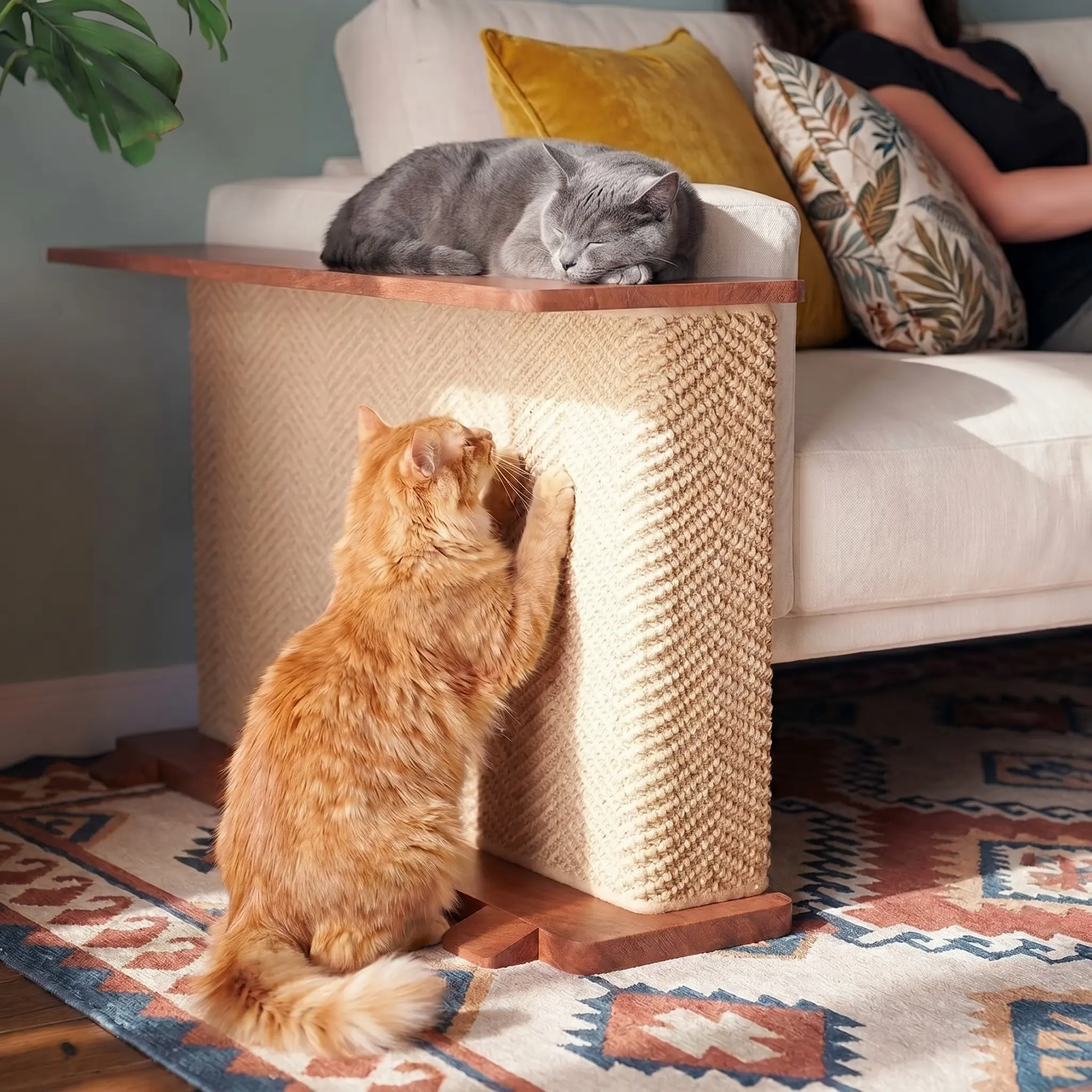 Multi-Functional Modern Cat Scratcher Side Table - Indoor Pet Furniture (Dog & Cat Furniture, Scratching Posts Category)