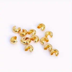 18k Gold Plated Finishing Clasp/Crescent Clasp C Bead Open Bead Jewelry Positioning Bead Crimp Beads For DIY Jewelry Accessories