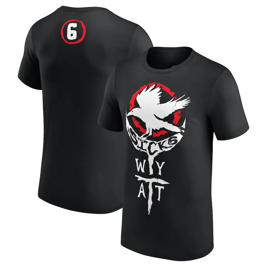 Men's Black Wyatt Sicks Professional Wrestler Graphic T-Shirt - Unisex Fitted Cotton, Short-Sleeve, Basic Casual Style - Pair with Jeans, Loveable Menswear Top (Also Available as Hoodie, Sweatshirt)