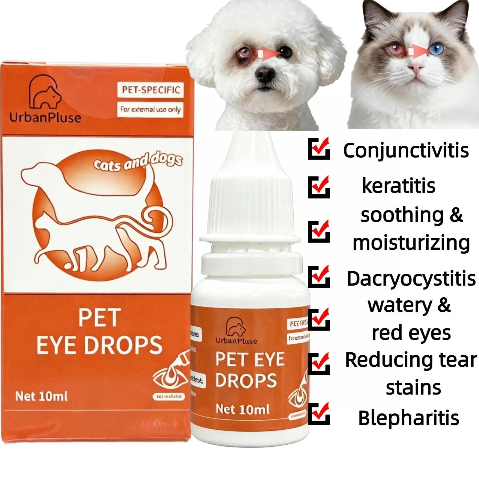 Pet Eye Drops,Dog and Cat Eye Wash | Eye Drops for Dogs and Cats to Flush and Soothe Eye Irritations, Dog Tear Stain Cleaner, Safe for All Animals