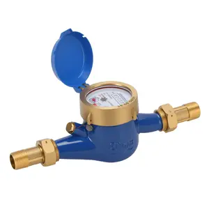 MEASUREMAN 1/2" Non-Pulsed Multi-Jet Cubic Meter Water Meter Brass Body Lead-Free Agricultural and Landscape Irrigation Systems