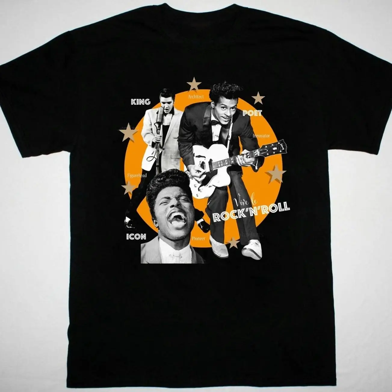 Little Richard Chuck Berry Elvis Presley Rock Legends Graphic T Shirt S-5XL 0