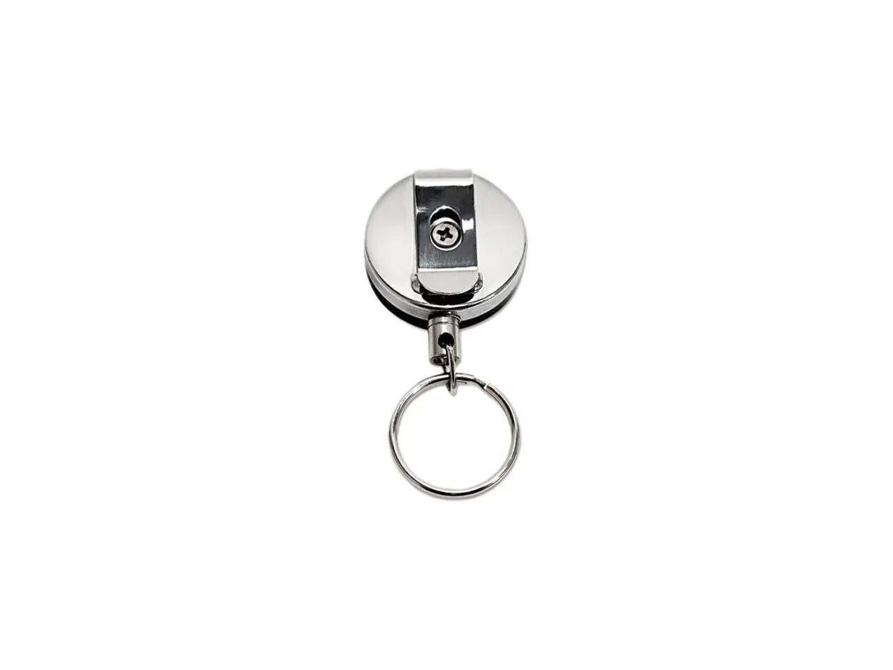 Advantus 75545 Heavy-Duty Retractable ID Card Reel, 18" Extension, Black/Chrome, 6/Pack