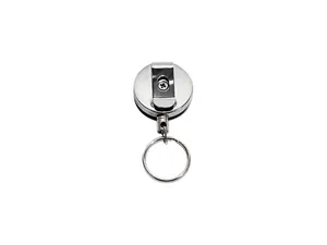 Advantus 75545 Heavy-Duty Retractable ID Card Reel, 18" Extension, Black/Chrome, 6/Pack