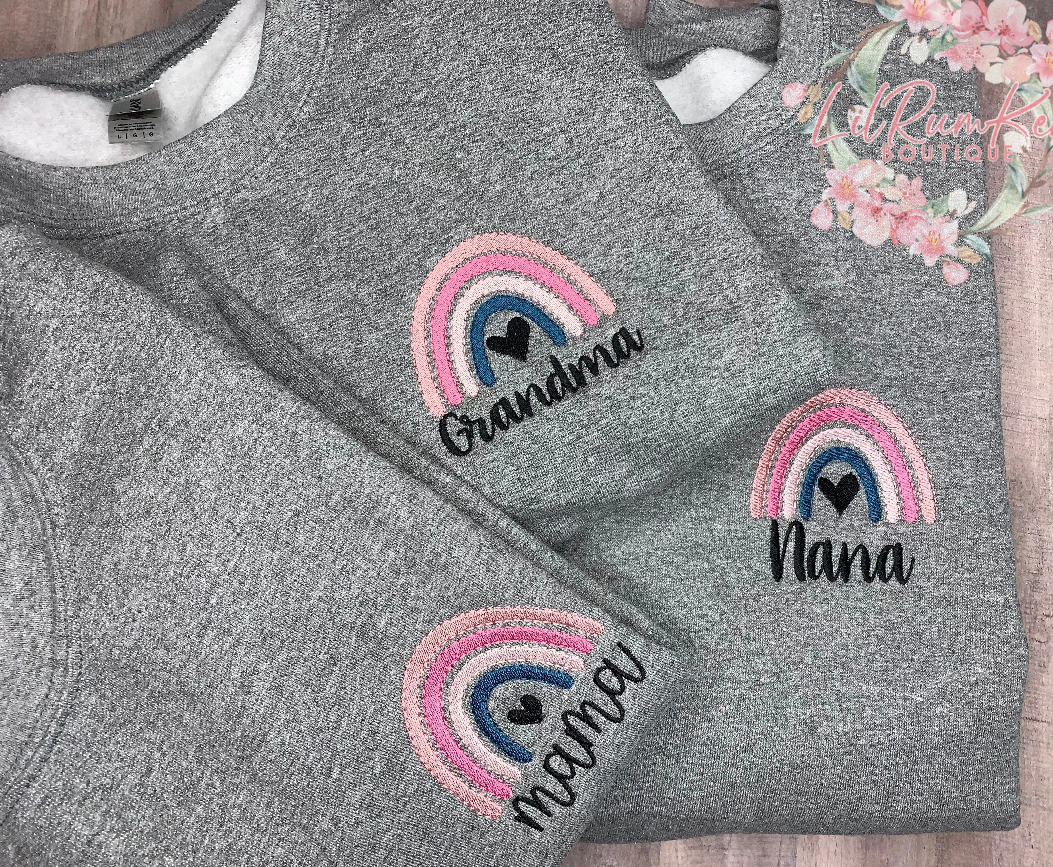 Personalized rainbow sweatshirts (adult sizes)