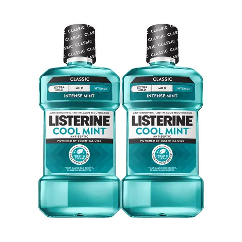 Listerine Cool Mint Intense Antiseptic Mouthwash, 1 L, Pack of 2