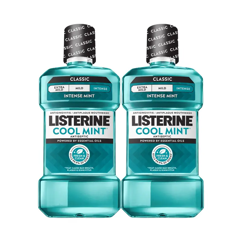 Listerine Cool Mint Intense Antiseptic Mouthwash, 1 L, Pack of 2