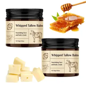 Handcrafted Beef Tallow & Honey Moisturizer, Face Smoothing Lotion, Unscented Natural Tallow Face Moisturizer Smooth Soft for Dry Skin