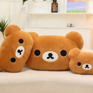 Best-selling Cute Rilakkuma Plush Warm Hand Pillow Cartoon Bear Peluche Stuffed Toy Soft Cushion Birthday Gift