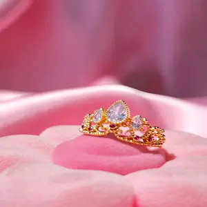 1pcs Luxury band Accessory For Faux Stone Party Moissanite graceful Suitable & Daily For Gift Luxury Crown Single ladies Day Valentine's Fashion Outfit Gift resizable