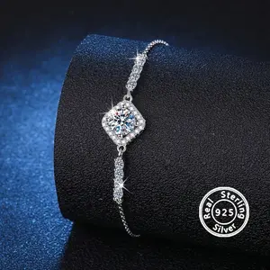 moissanite bracelet, exquisite and luxurious women's bracelet, suitable for daily wear, birthday gift, Valentine's Day, Christmas, New Year holiday party, wedding anniversary jewelry gift
