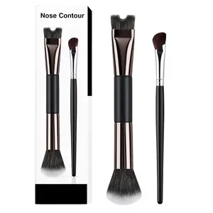 Nose Contour Brush Set, Dual-Ended U-Shaped & Fluffy Contour Brushes for Makeup, Angled Brush for Sculpting, Defining & Blending, Perfect Nose Contour Kit & Nose Shadow Brush